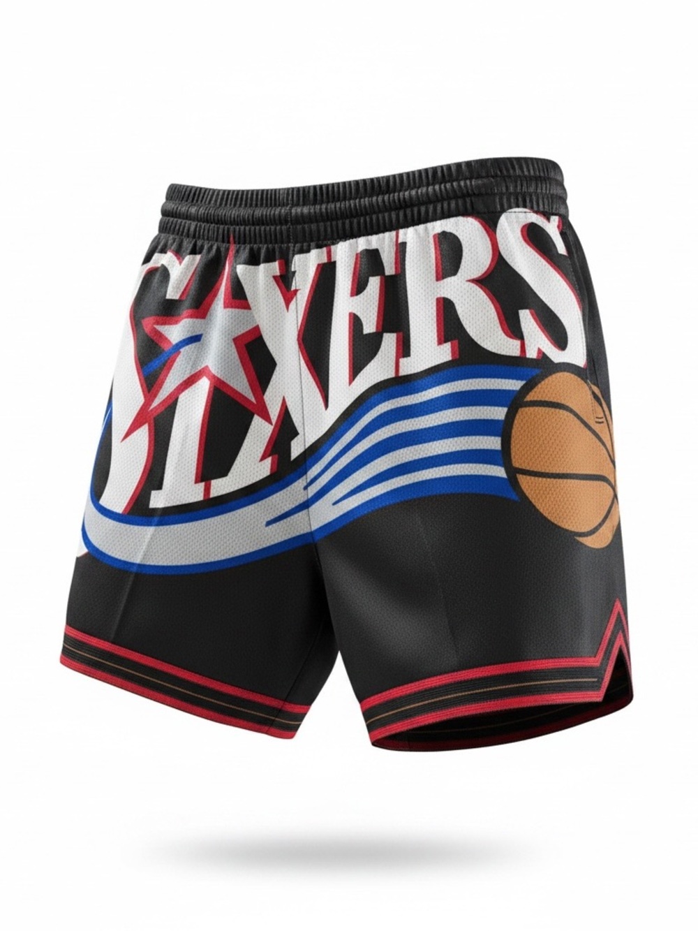 Women’s Mitchell & Ness Black Philadelphia 'Sixers' Graphic Athletic Shorts